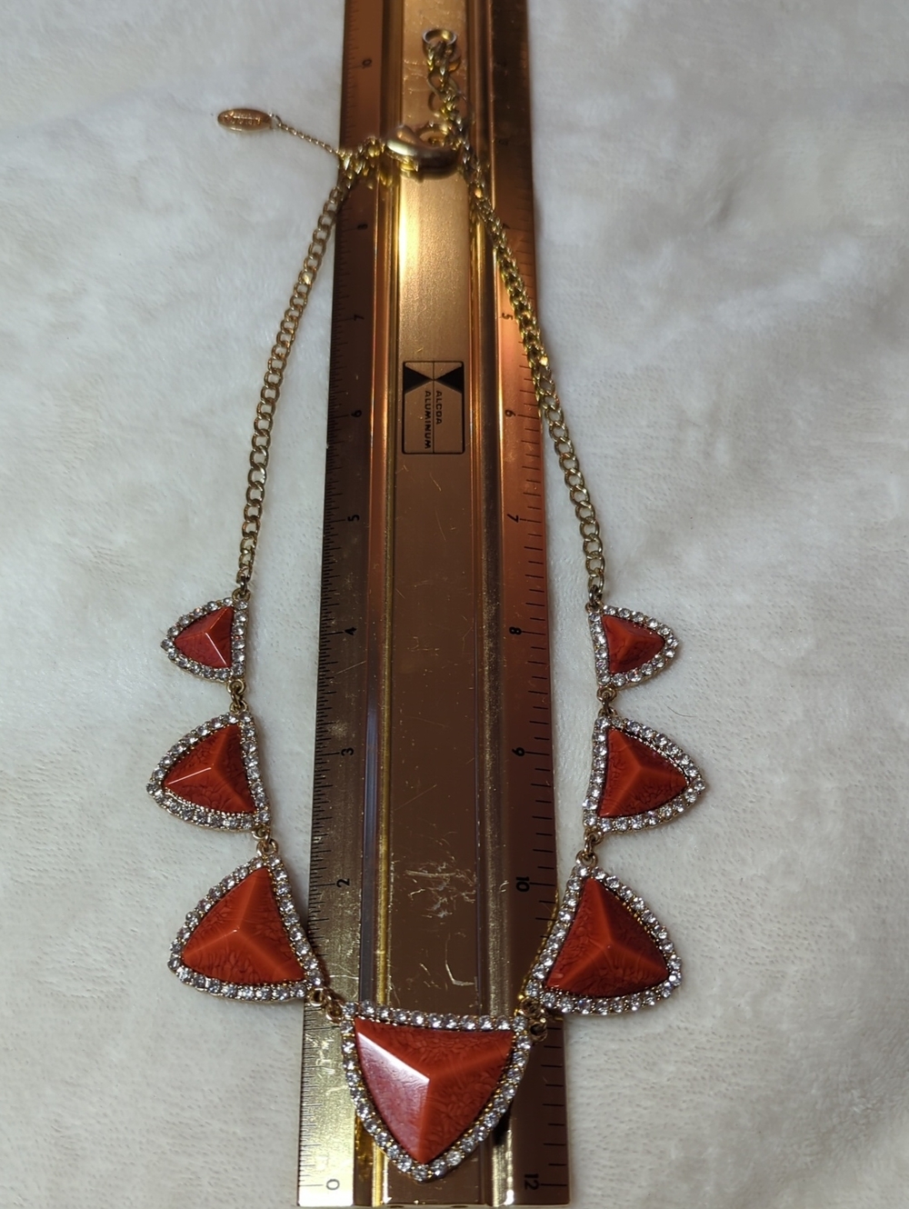 Amrita Singh Signed Tortoise Resin Pyramid Statement Bib Necklace Gold-Tone - Picture 5 of 5